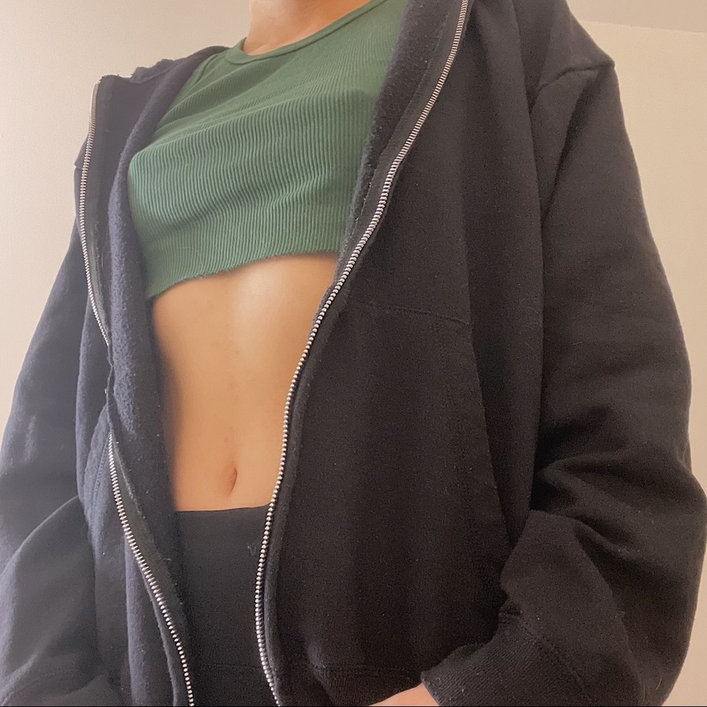 hanes black zip up hoodie